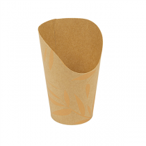 GOBELETS A FRITES OUVERTS FEEL GREEN 9 OZ - 270 ML 250 + 20PE G/M2 &Oslash;7x11,5 CM MARRON CARTON (2500 UNIT&Eacute;)