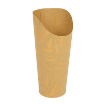 GOBELETS A FRITES OUVERTS FEEL GREEN 22 OZ - 660 ML 250 + 20PE G/M2 &Oslash;8,5x18 CM MARRON CARTON (1000 UNIT&Eacute;)