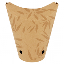 GOBELETS &Agrave; FRITES AVEC FERMETURE FEEL GREEN 22 OZ - 660 ML 200 + 25PE G/M2 8,5x18 CM MARRON CARTON (1000 UNIT&Eacute;)
