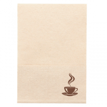 SERVIETTES ECOLABEL 1 PLI FEEL GREEN "COFFEE" 23 G/M2 17x17 CM NATUREL OUATE RECYCL&Eacute;E (9600 UNIT&Eacute;)