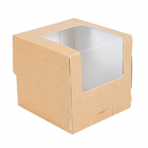 BO&Icirc;TES COOKIES AVEC FEN&Ecirc;TRE THEPACK  10x10x11 CM NATUREL CARTON NANO-MICRO + OPP (500 UNIT&Eacute;)