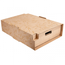 PLATEAUX "TRAITEUR" GRAND + &Eacute;TUI THEPACK "FEEL GREEN" 400 G/M2 45,5x34x11,5 CM NATUREL CARTON NANO-MICRO (25 UNIT&Eacute;)