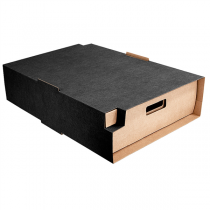PLATEAUX "TRAITEUR" GRAND + &Eacute;TUI THEPACK  400 G/M2 45,5x34x11,5 CM NOIR CARTON NANO-MICRO (25 UNIT&Eacute;)