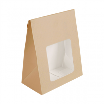 BO&Icirc;TES CADEAU AVEC FEN&Ecirc;TRE THEPACK  13+7x16 CM NATUREL CARTON NANO-MICRO + OPP (200 UNIT&Eacute;)