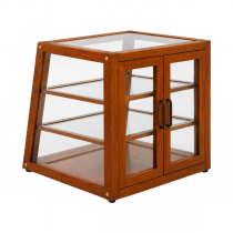 PR&Eacute;SENTOIR POUR BUFFET INCLIN&Eacute;   53,3x54,6x54,6 CM BOIS + VERRE (1 UNIT&Eacute;)