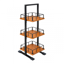 SUPPORT POUR PLATEAUX 3 NIVEAUX   30,5x30,5x79 CM BOIS + FER (1 UNIT&Eacute;)