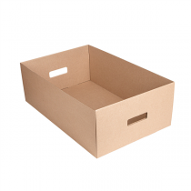 PLATEAU TRAITEUR THEPACK  59x38x20 CM NATUREL CARTON MICROCANAL (25 UNIT&Eacute;)