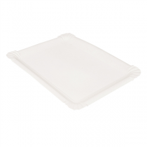 PLATEAUX PÂTISSERIE - MOYENS  340 G/M2 25x17,5 CM BLANC CARTON (250 UNITÉ) - Garcia de Pou