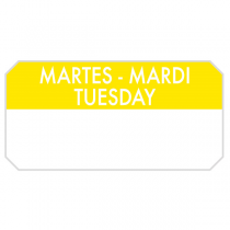 1000 U. ÉTIQUETTES ADHESIVES "MARDI"  5x2,5 CM JAUNE ADHESIF (1 UNITÉ) - Garcia de Pou