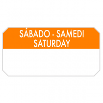 1000 U. ÉTIQUETTES ADHESIVES "SAMEDI"  5x2,5 CM ORANGE ADHESIF (1 UNITÉ) - Garcia de Pou