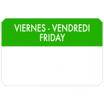 500 U. ÉTIQUETTES ADHESIVES "VENDREDI"  7,5x5 CM VERT ADHESIF (1 UNITÉ) - Garcia de Pou