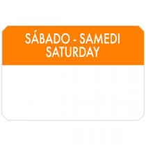 500 U. ÉTIQUETTES ADHESIVES "SAMEDI"  7,5x5 CM ORANGE ADHESIF (1 UNITÉ) - Garcia de Pou