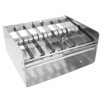 DISTRIBUTEUR POUR ÉTIQUETTES 2,5x2,5 CM  23,5x19x11,7 CM ARGENTE INOX (1 UNITÉ) - Garcia de Pou