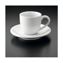 TASSES CAFÉ + COUPELLE 90 ML 5,5x4,5 CM BLANC PORCELAINE (36 UNITÉ) - Garcia de Pou