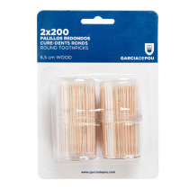 2x200 U. CURE-DENTS RONDS  6,5 (h) CM NATUREL BOIS (1 UNITÉ) - Garcia de Pou