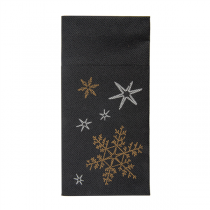 SERVIETTES KANGOUROU "CHRISTMAS NIGHT" 55 G/M2 40x40 CM NOIR AIRLAID (700 UNITÉ) - Garcia de Pou