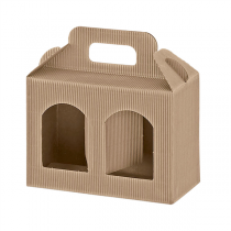 100 U. BOÎTES PORTE 2 POTS  17x8x12 CM NATUREL KRAFT (1 UNITÉ) - Garcia de Pou