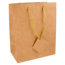 10 U. SACS BOUTIQUE ANSES CORDON  175 G/M2 18+10x22,7 CM NATUREL KRAFT (1 UNITÉ) - Garcia de Pou