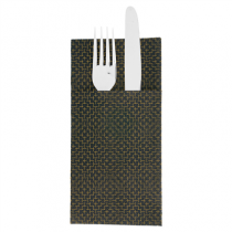 SERVIETTES KANGOUROU "ELEGANCE" 55 G/M2 40x40 CM NOIR AIRLAID (700 UNIT&Eacute;)