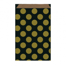 ENVELOPPES CADEAUX &Agrave; POIS  60 G/M2 19+8x35 CM NOIR/OR KRAFT VERG&Eacute; (1500 UNIT&Eacute;)