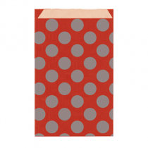 ENVELOPPES CADEAUX &Agrave; POIS  60 G/M2 26+9x38 CM ROUGE/ARGENT KRAFT VERG&Eacute; (1500 UNIT&Eacute;)