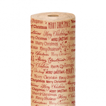 PAPIER CADEAU 50 M "MERRY CHRISTMAS" 60 G/M2 70 CM BORDEAUX KRAFT VERG&Eacute; (1 UNIT&Eacute;)