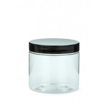 POT PET 500 ml A VIS + COUVERCLE NOIR -&Oslash; 89 x 93