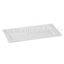 Assiette rectangle en pulpe de canne 26x13cm