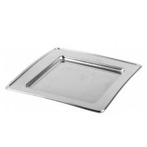 Grande assiette métallisée Argent 30cm réutisable