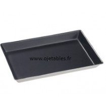 Assiette quartz Noire en pulpe de canne (laminée) 16x10cm