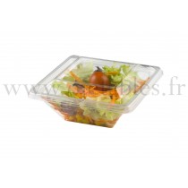 Barquette salade Pyramipack cristal 250ml + couvercle