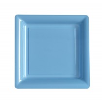 Petite assiette en plastique carrée Chrome Argent 18cm, vaisselle