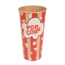 BOITE A POP-CORN EN CARTON 720 ML 230 +20 PE G/M2 Ø 9,5/6,5x17,7 CM KRAFT (1000 UNITÉ)