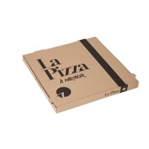 BOITE PIZZA BRUNE 33x33x3.5cm "A partager"