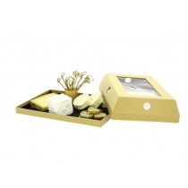 Cloche à fromage Kraft avec fenêtre PLEXI 30,5x20,5x6,8cm