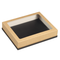 Couvercle kraft Fenêtre pour plateau traiteur Fenix 32x26cm
