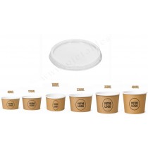 Couvercle PET plat pour pot &agrave; glace personnalis&eacute; de 80cc &agrave; 480cc