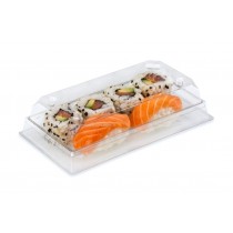 BARQUETTE SUSHIS CRISTAL 140X60 avec couvercle 