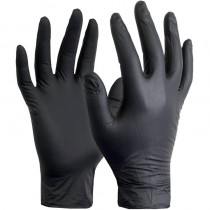 Gant nitrile non poudré noir destockage - S