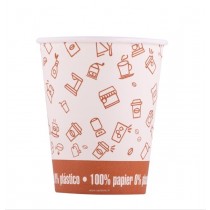 GOBELET CARTON DECOR 25cl -8oz  100% PAPIER