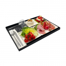 Plateau Repas Lux ravier bio 4 CUBIK blanc "AF" (a bords droits)