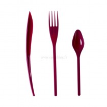 COUVERTS PLASTIQUE AUBERGINE