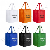 Sac tissu non tiss&eacute; 33x38x25cm 80gr/m2 personnalis&eacute; 1 couleur - Couleur du sac au choix