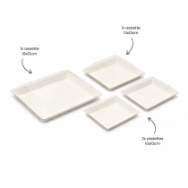 KIT 4 raviers CUBIK blanc "AF" pour 100 plateaux