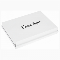 Coffret Plateau repas blanc personnalis&eacute; 28x42x7cm(ht)