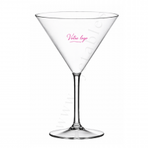 VERRE MARTINI Incassable et R&eacute;utilisable en SAN 30cl - Personnalis&eacute; en 1 couleur 