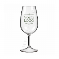 VERRE A PIED "INAO" Incassable & r&eacute;utilisable en TRITAN 22cl - Personnalis&eacute; en 1 couleur