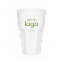 Verre Mojito incassable & r&eacute;utilisable en SAN 40cl Blanc - personnalis&eacute; en 1 couleur