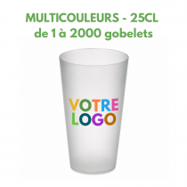 GOBELET REUTILISABLE 25/33CL PERSONNALISE MULTICOULEURS