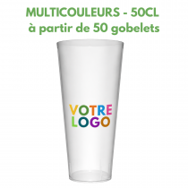 GOBELET REUTILISABLE 50/60cl  PERSONNALISE - IMPRESSION MULTICOULEURS